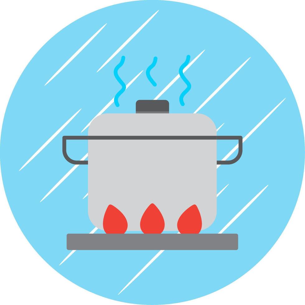 Boiling Flat Blue Circle Icon vector