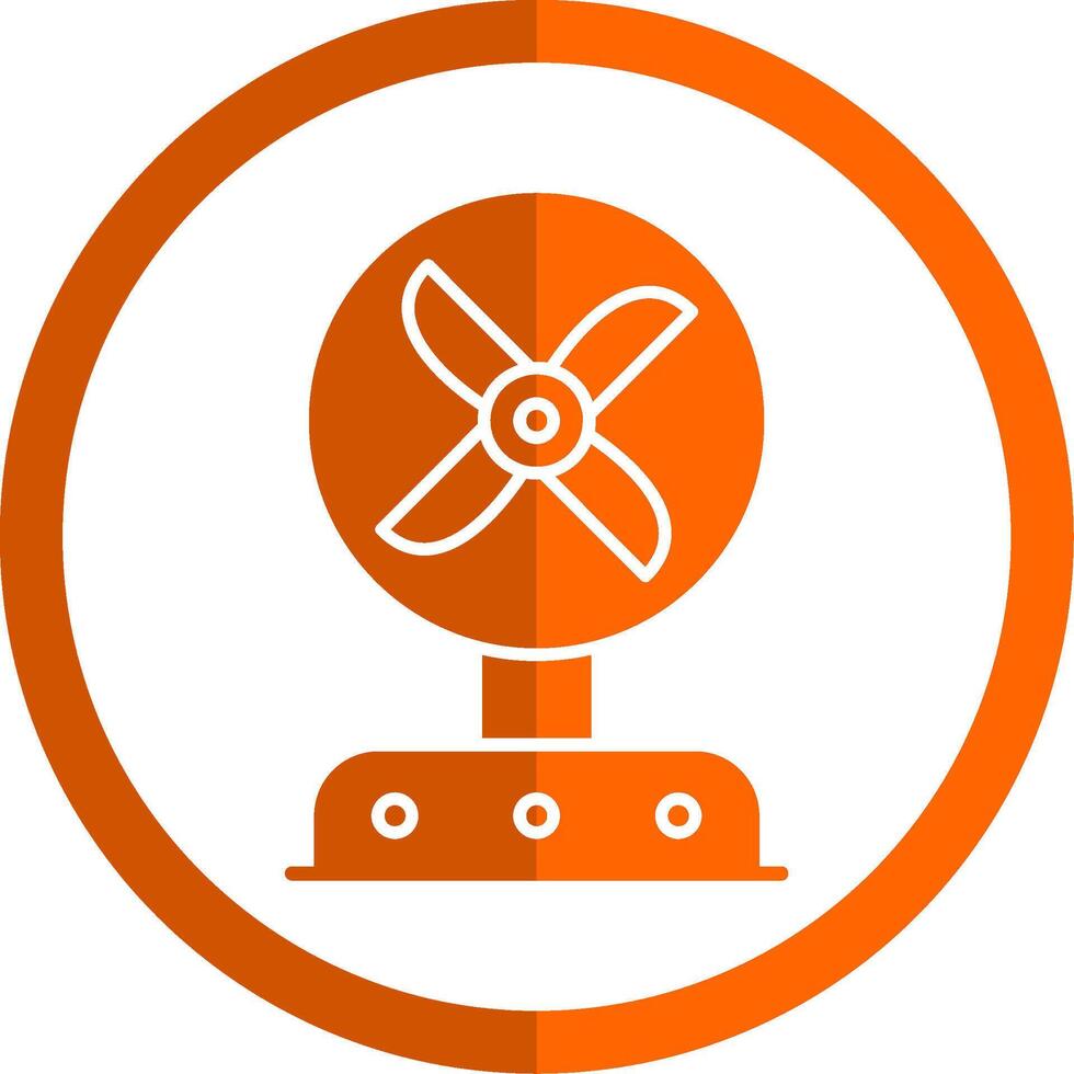 Fan Glyph Orange Circle Icon vector