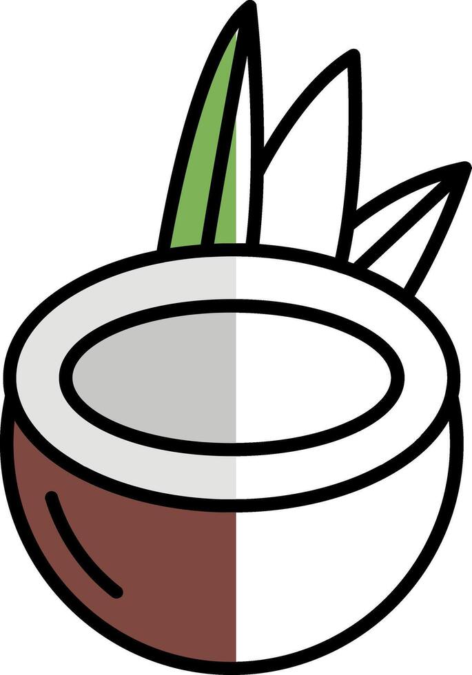 Coconut Filled Half Cut Icon vector