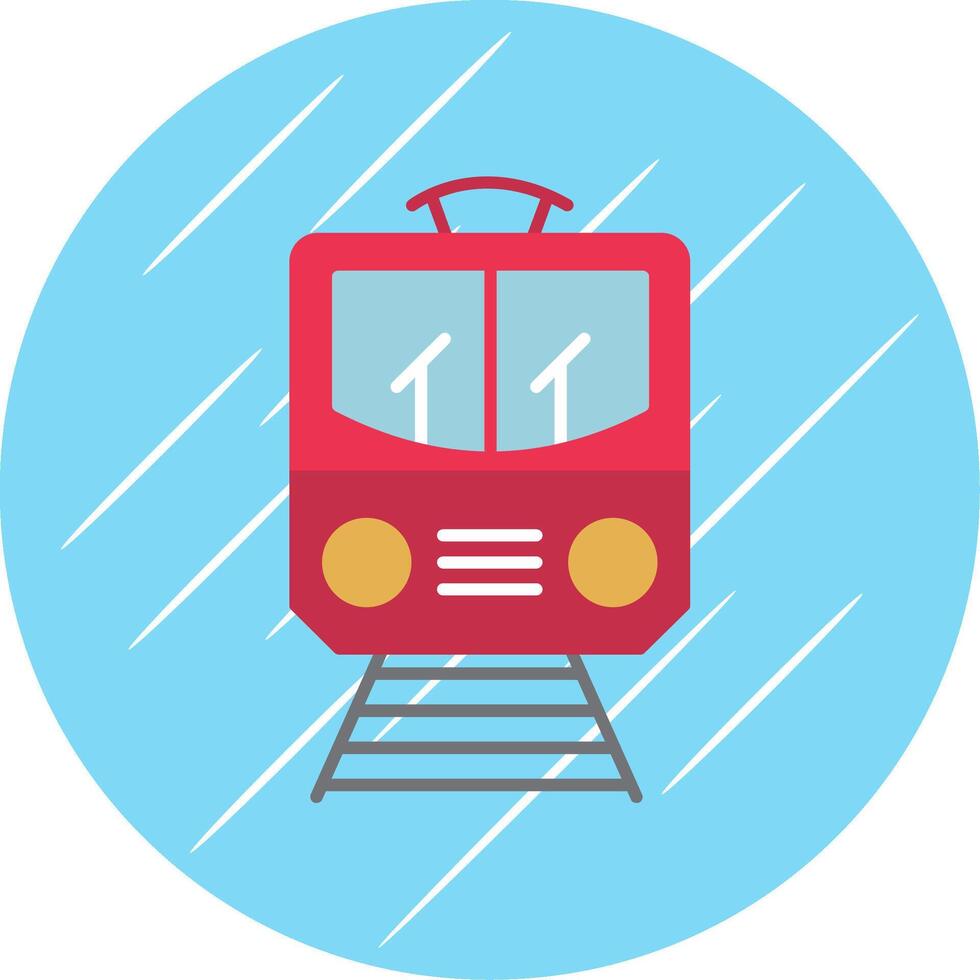 Train Flat Blue Circle Icon vector