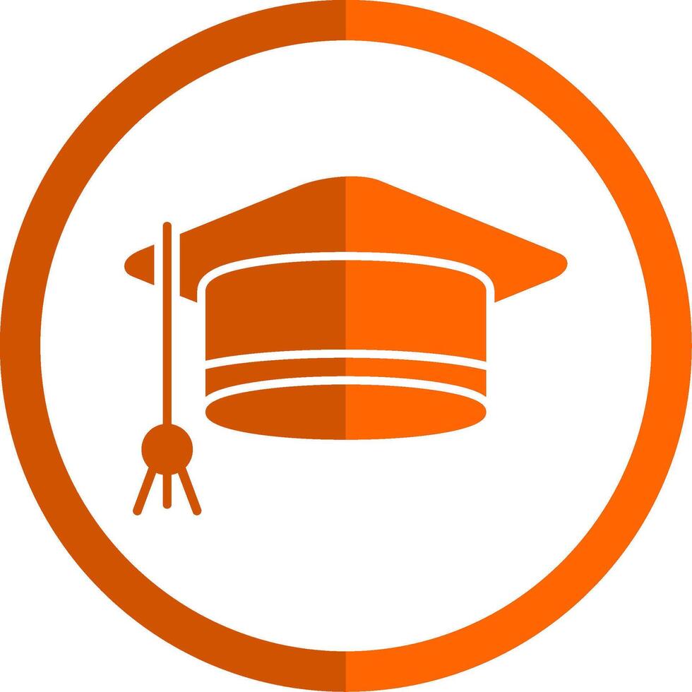 Mortarboard Glyph Orange Circle Icon vector