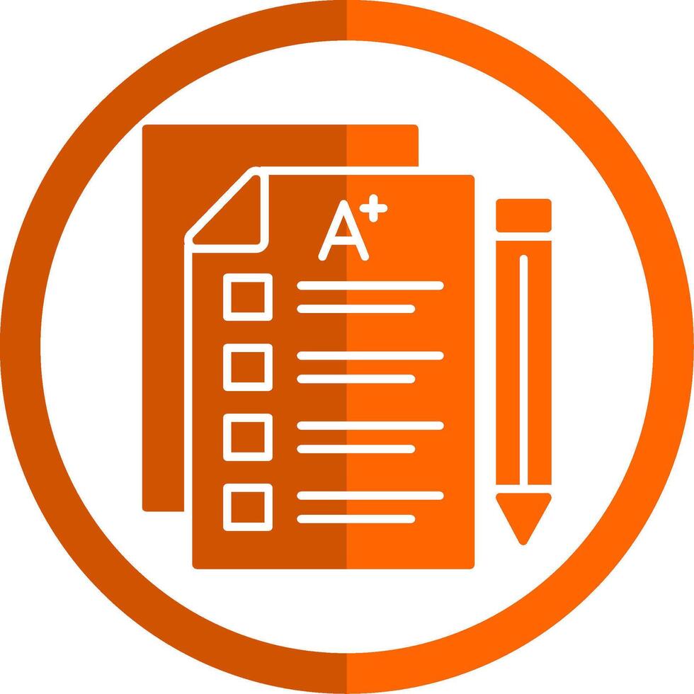 Exam Glyph Orange Circle Icon vector