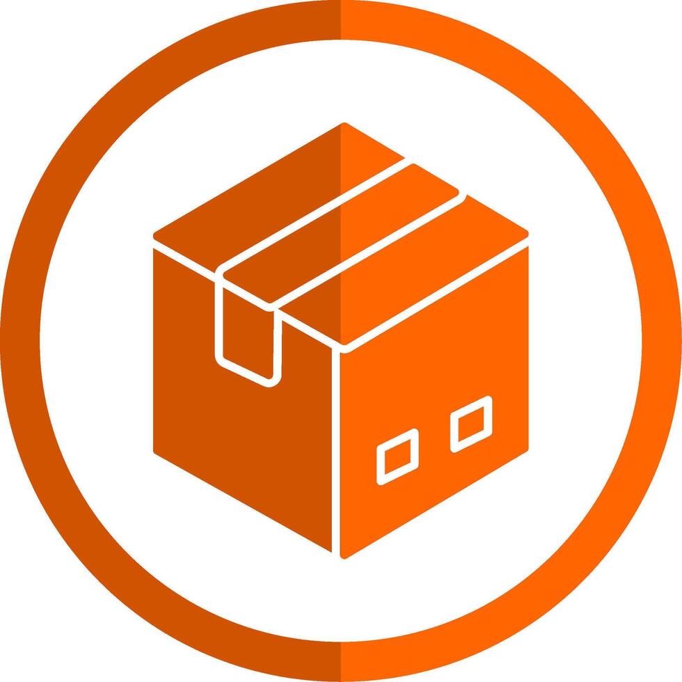 Delivery Box Glyph Orange Circle Icon vector