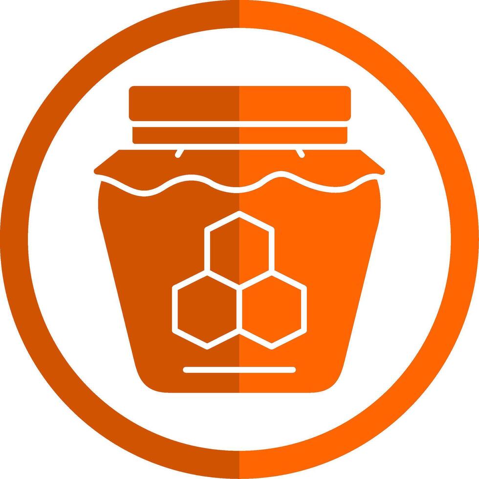 Honey Glyph Orange Circle Icon vector