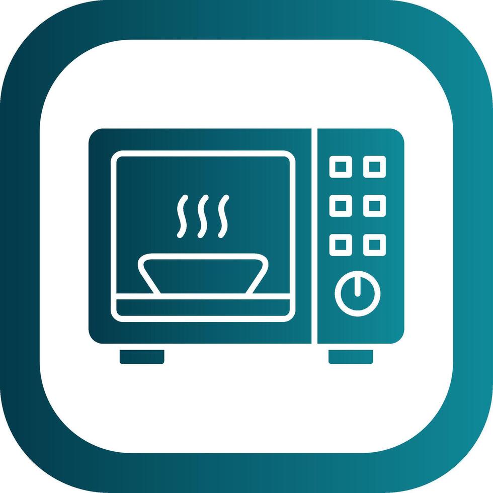 Microwave Glyph Gradient Round Corner Icon vector