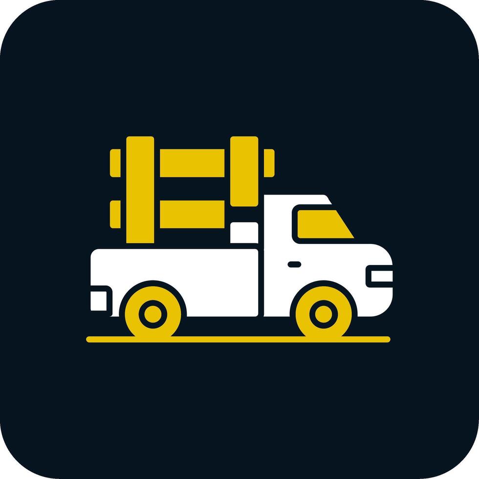 Pickup Truck Glyph Two Color Icon vector