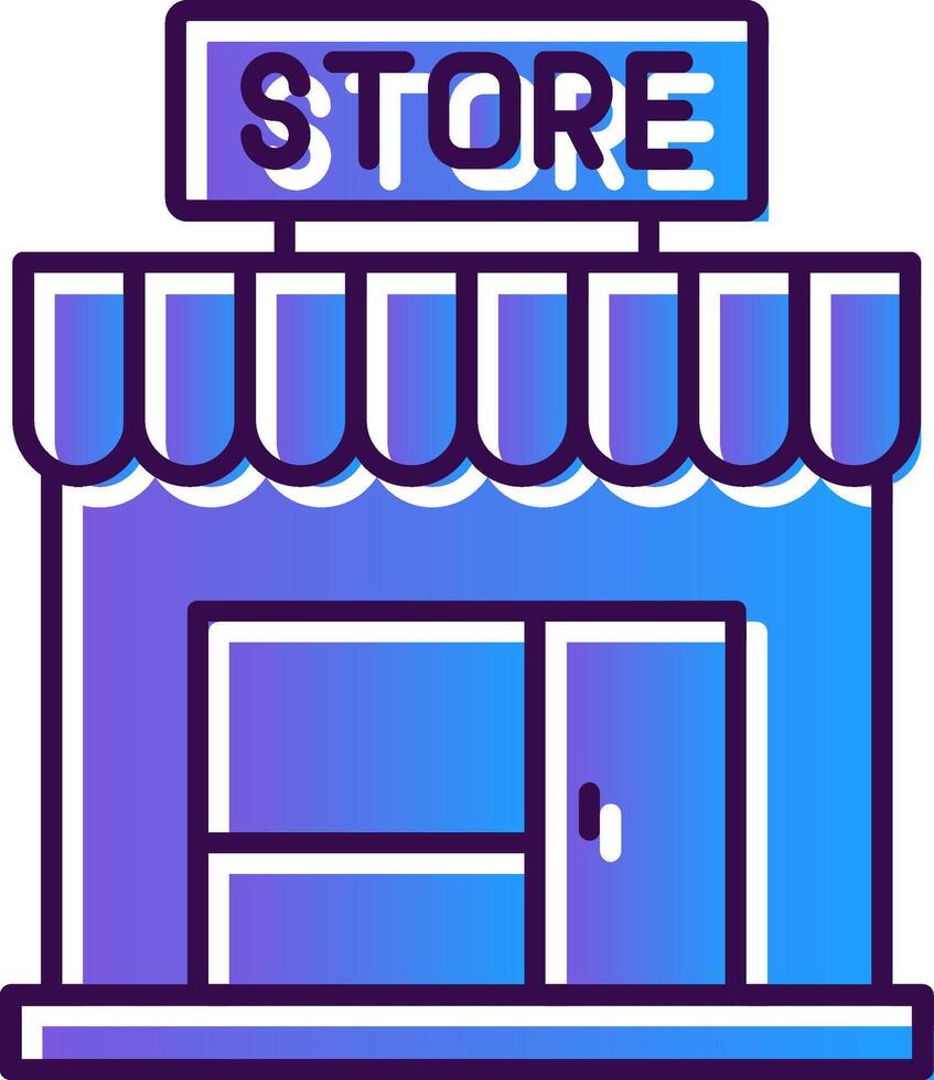 Store Gradient Filled Icon vector
