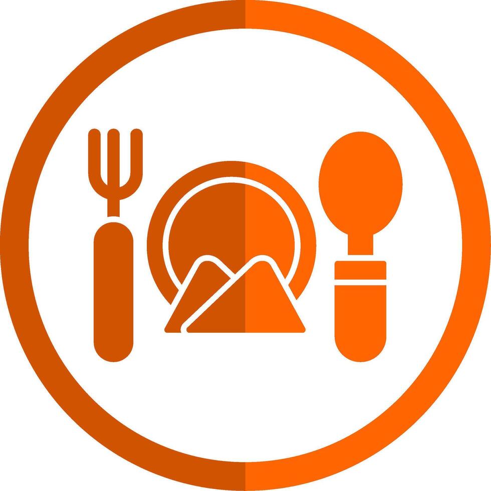Cutlery Glyph Orange Circle Icon vector