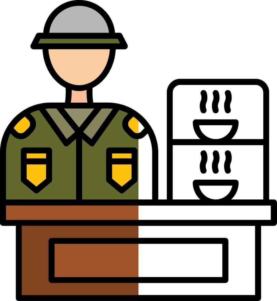 Canteen Filled Half Cut Icon vector