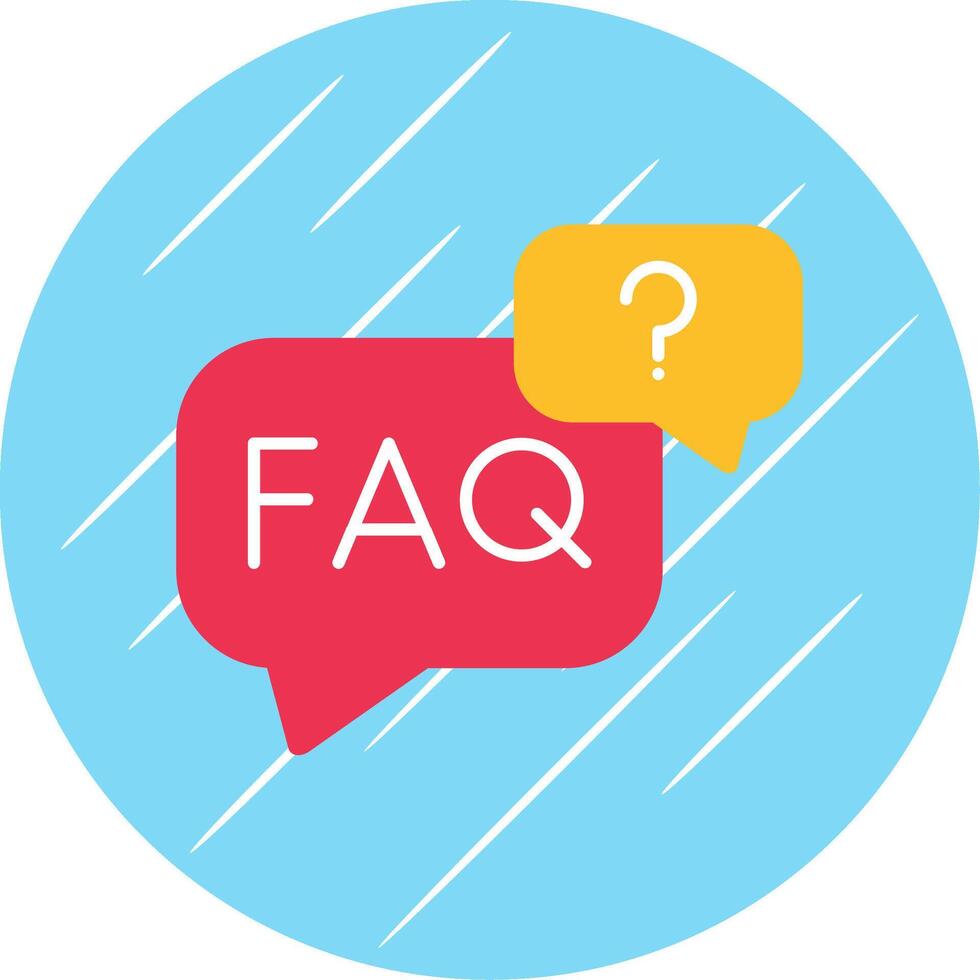 Faq Flat Blue Circle Icon vector