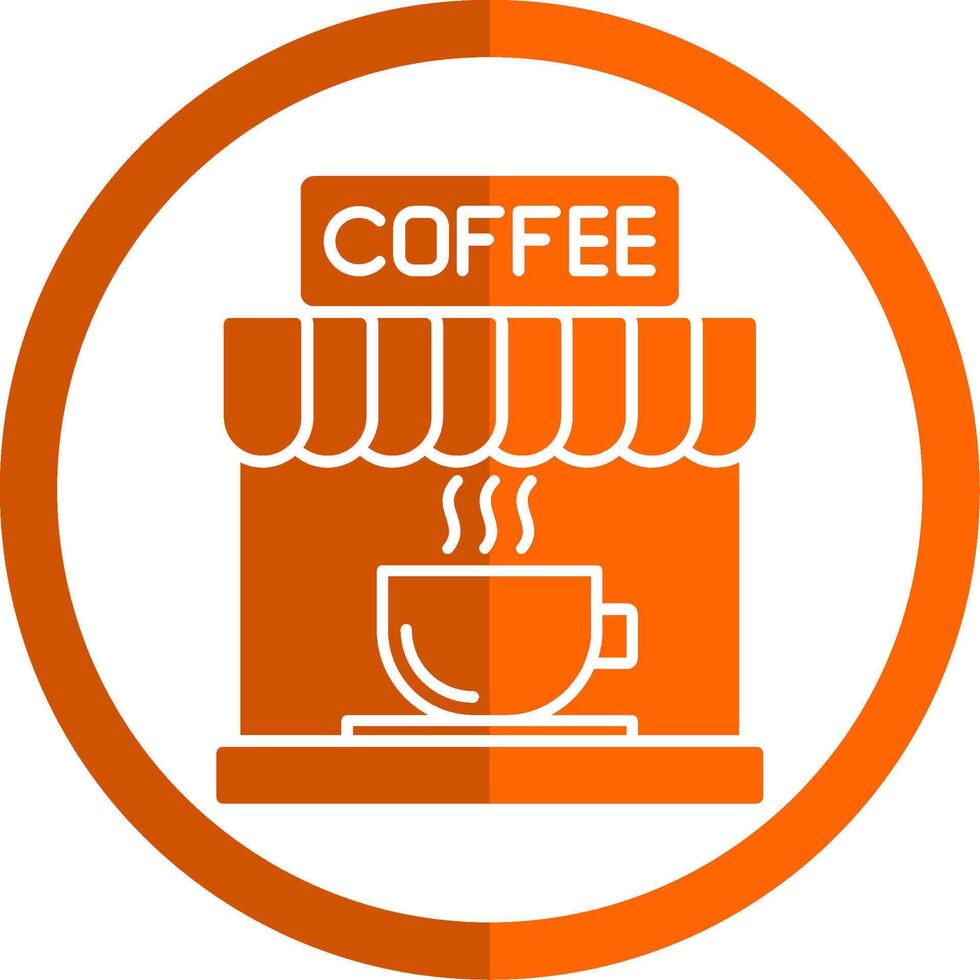 Coffee Glyph Orange Circle Icon vector