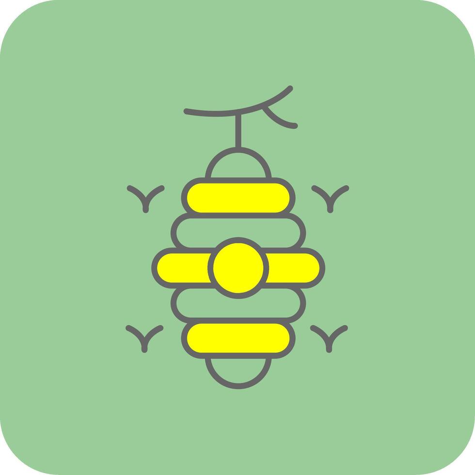 Beehive Filled Yellow Icon vector