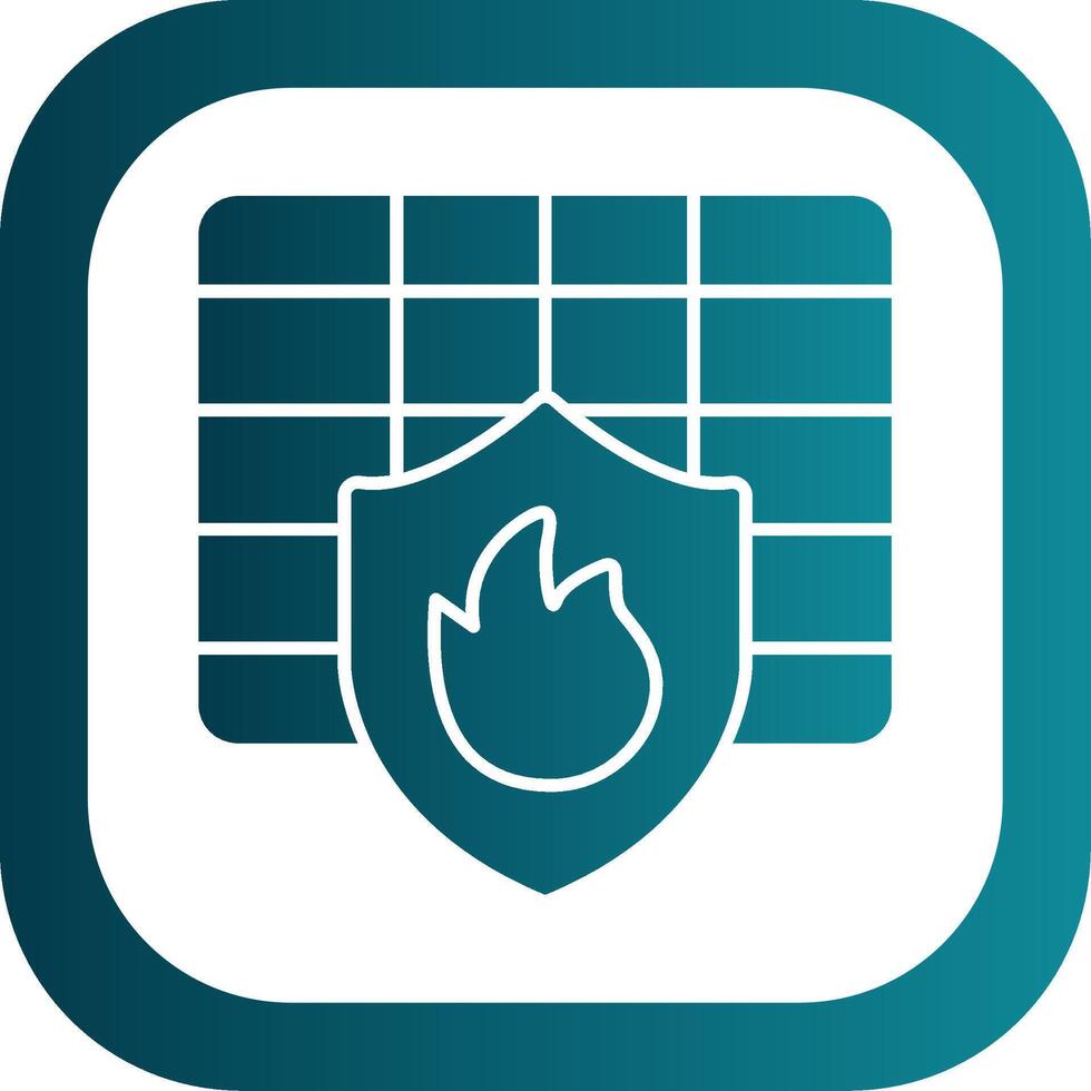 Firewall Glyph Gradient Round Corner Icon vector