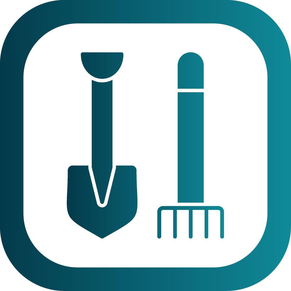 Pitchfork Glyph Gradient Round Corner Icon vector
