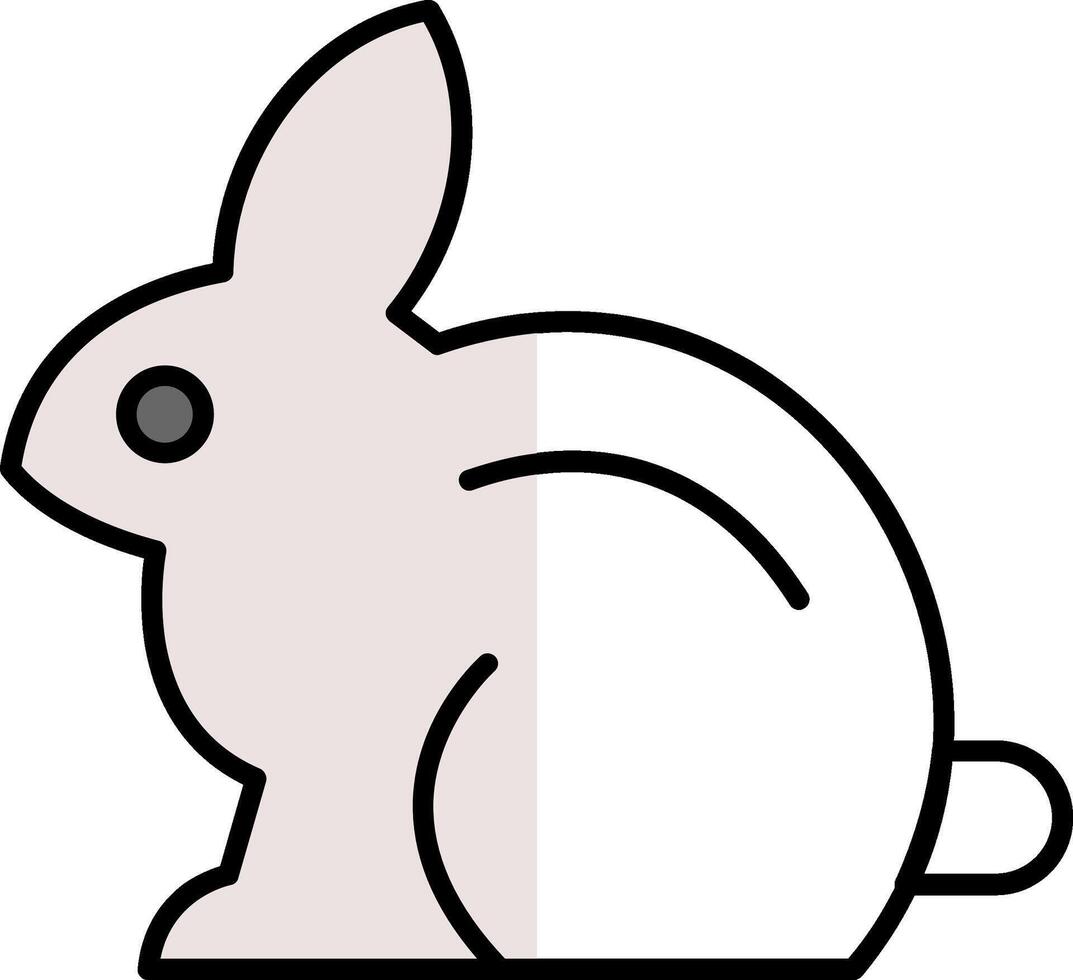 Rabbit Filled Half Cut Icon vector