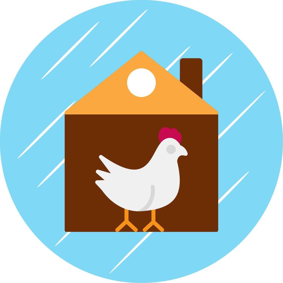 Chicken Flat Blue Circle Icon vector