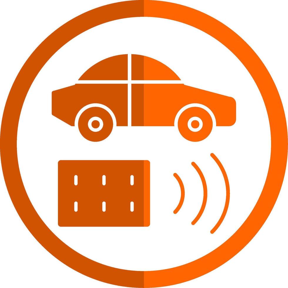 Remote Vehicle Glyph Orange Circle Icon vector