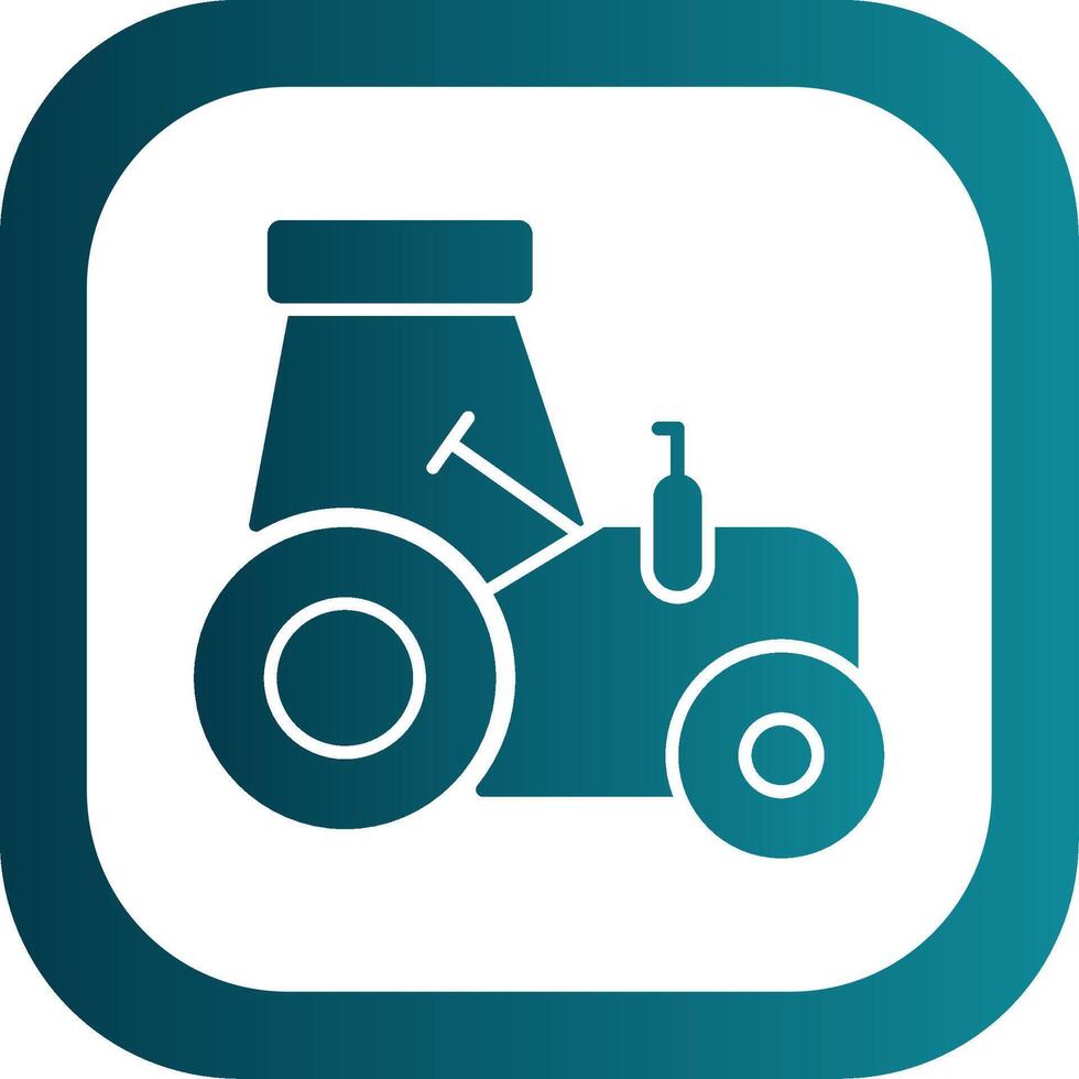 Tractor Glyph Gradient Round Corner Icon vector