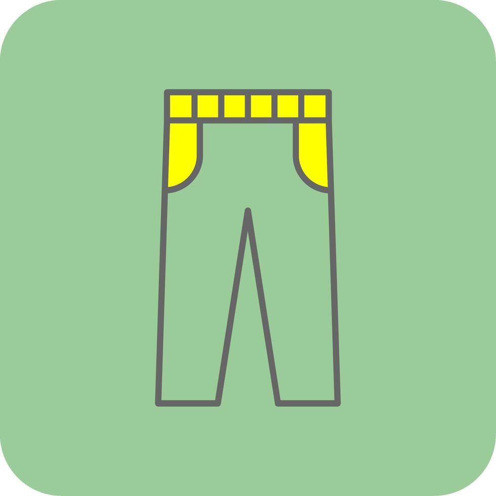 pantalones lleno amarillo icono vector