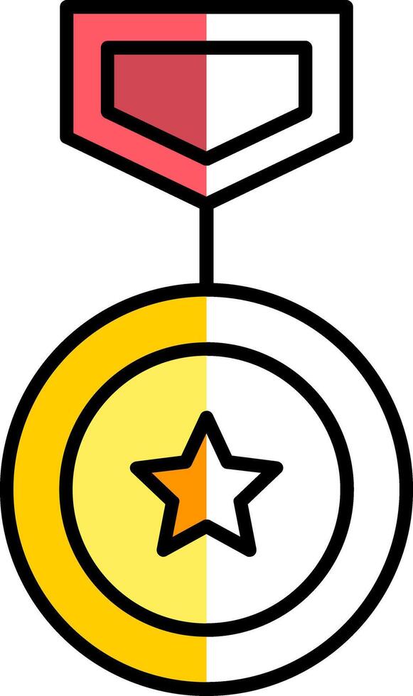 Winning Filled Half Cut Icon vector