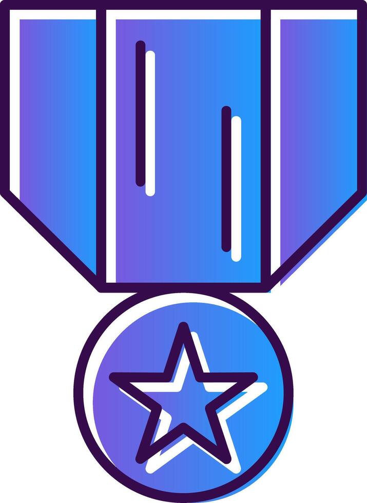 medalla de honor degradado lleno icono vector