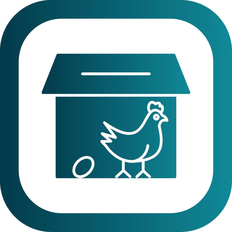 Chicken Coop Glyph Gradient Round Corner Icon vector