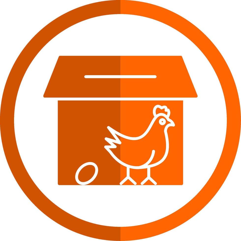 pollo cooperativa glifo naranja circulo icono vector