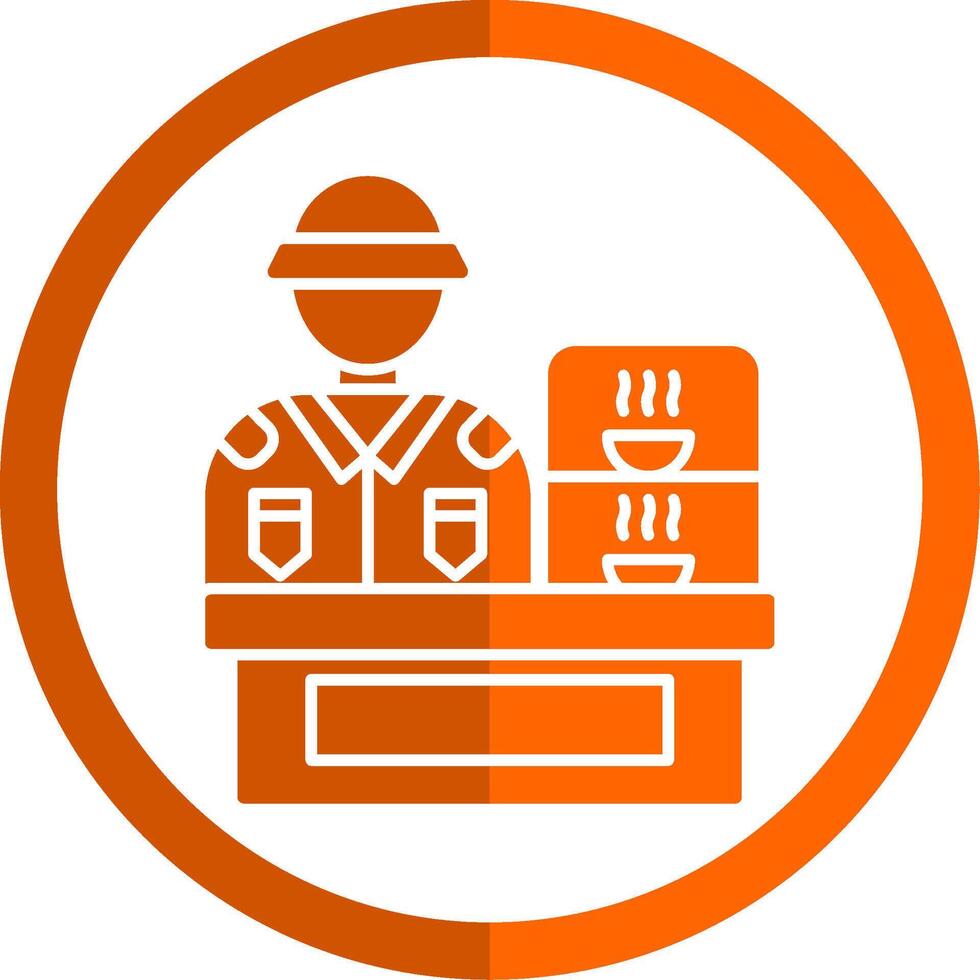 Canteen Glyph Orange Circle Icon vector