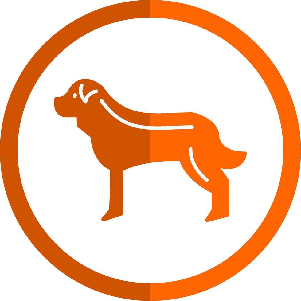 perro glifo naranja circulo icono vector