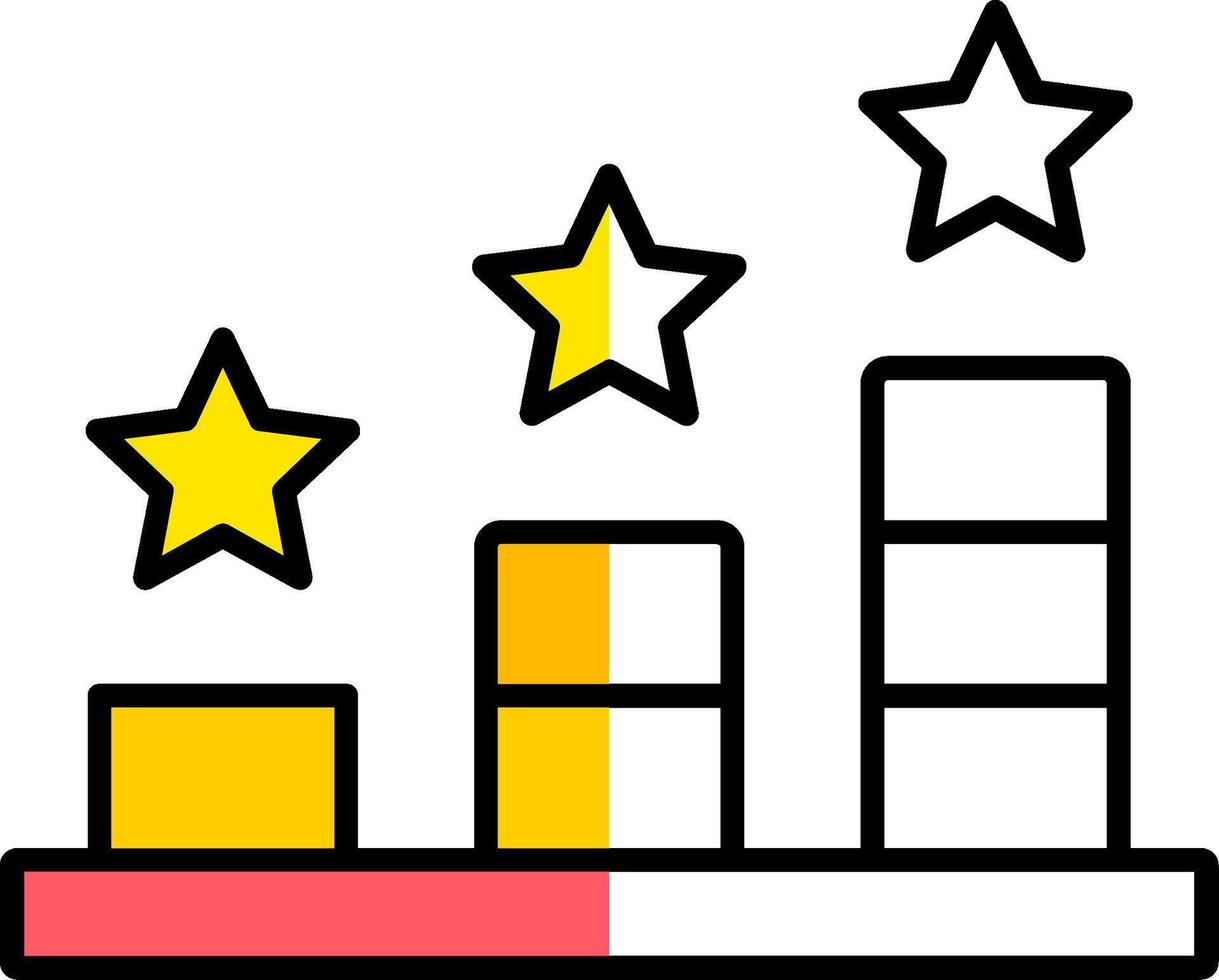 Ranking Filled Half Cut Icon vector