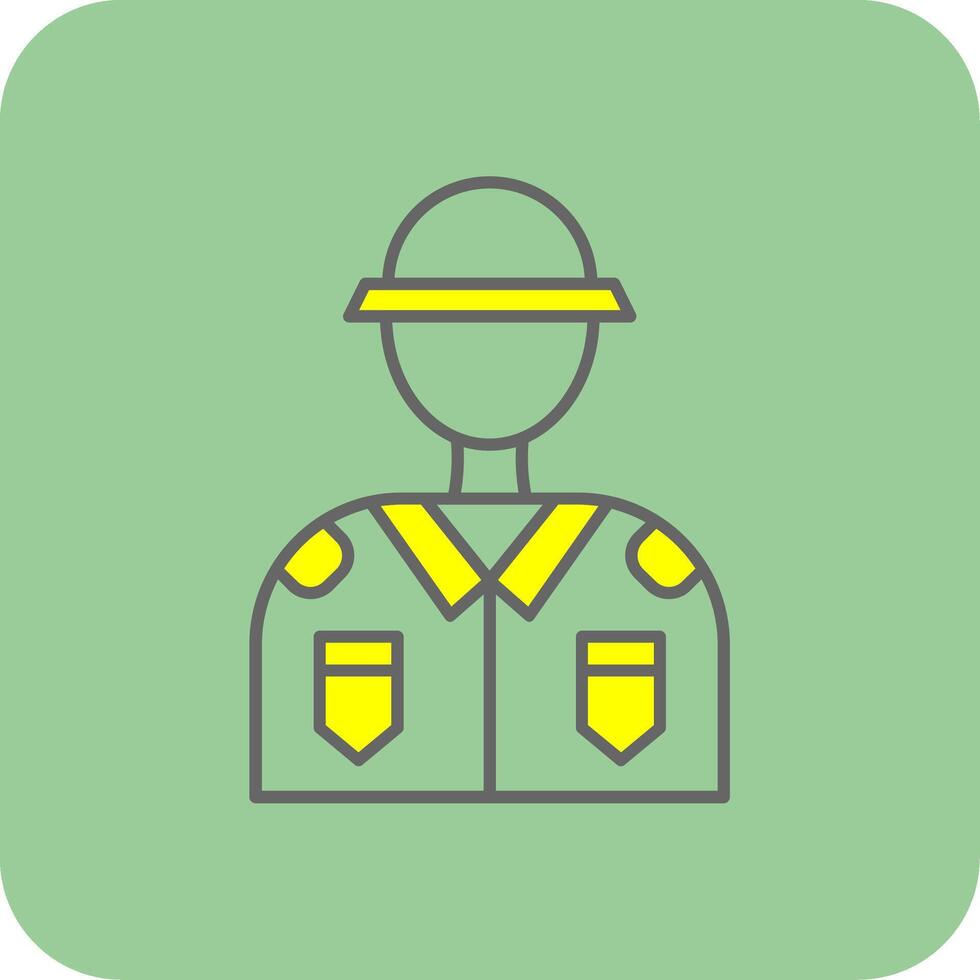 Soldier Filled Yellow Icon vector