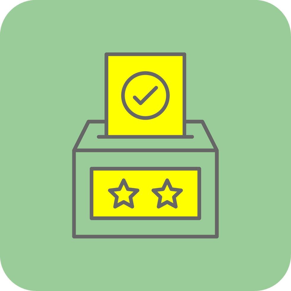 votación caja lleno amarillo icono vector