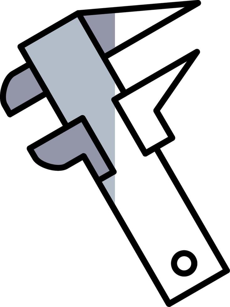 Caliper Filled Half Cut Icon vector
