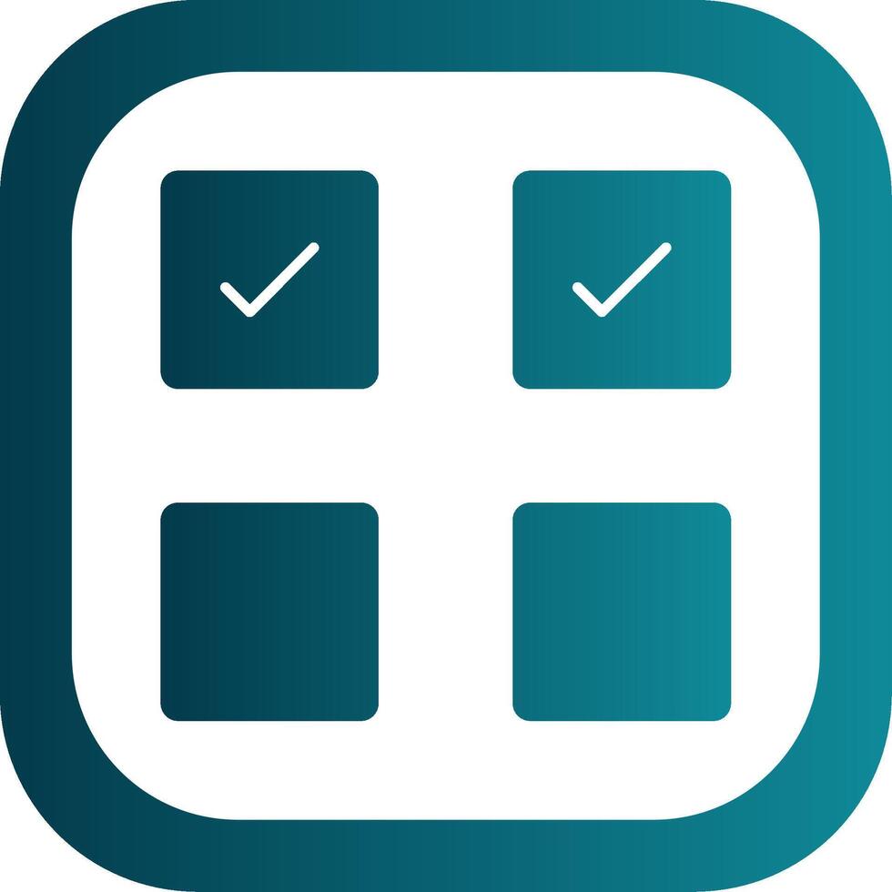 Check Box Glyph Gradient Round Corner Icon vector