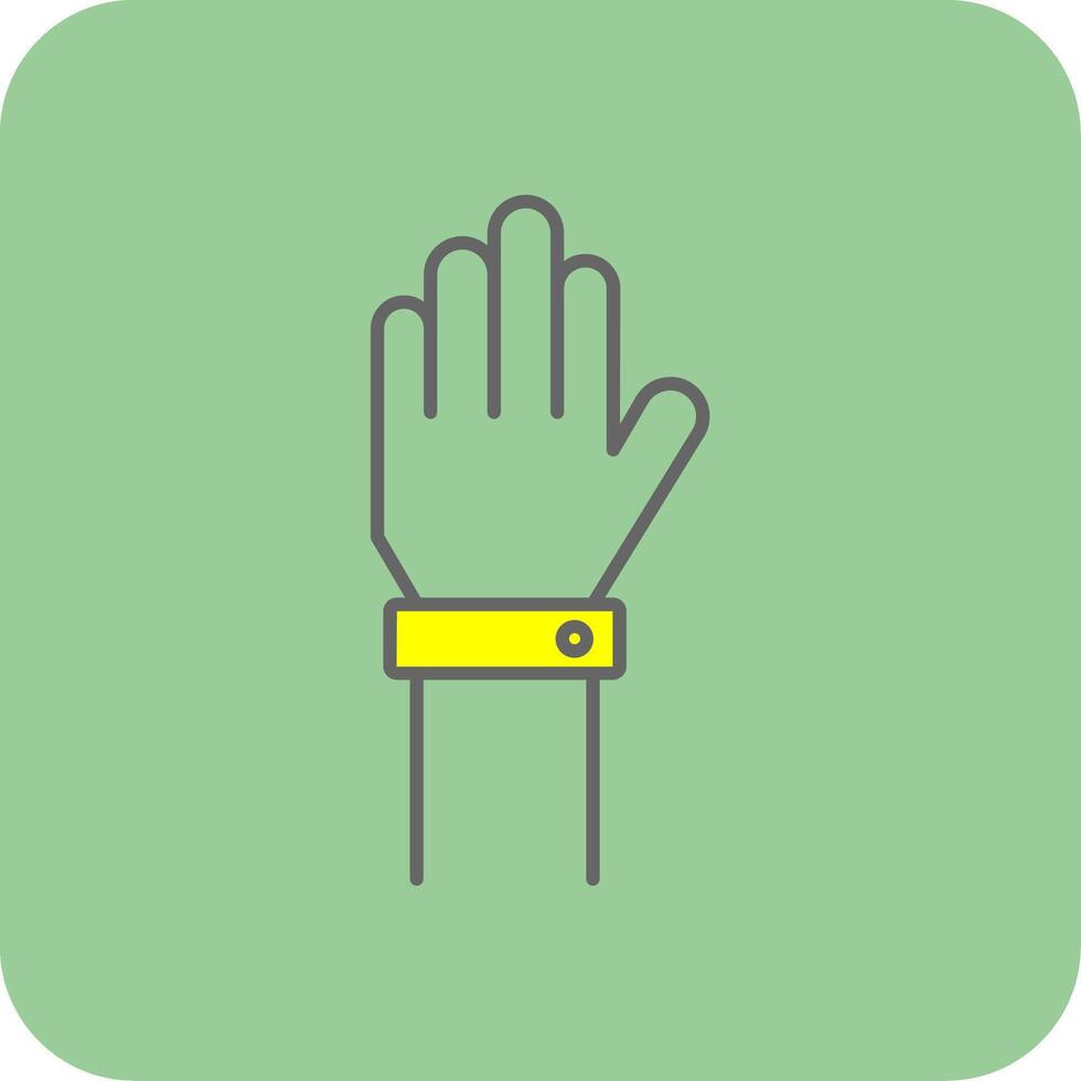 Raise Hand Filled Yellow Icon vector
