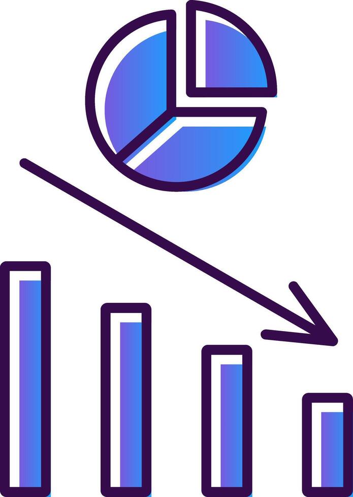 Pie Chart Gradient Filled Icon vector