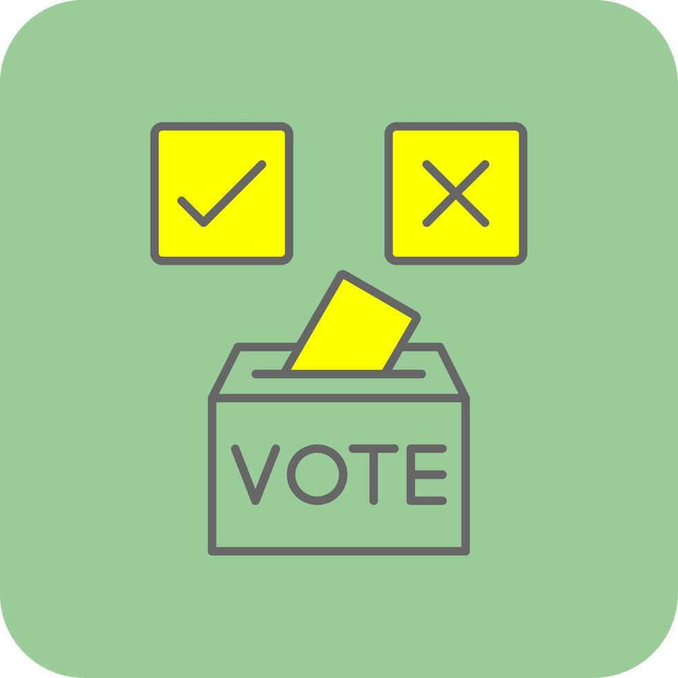 Vote Yes Filled Yellow Icon vector