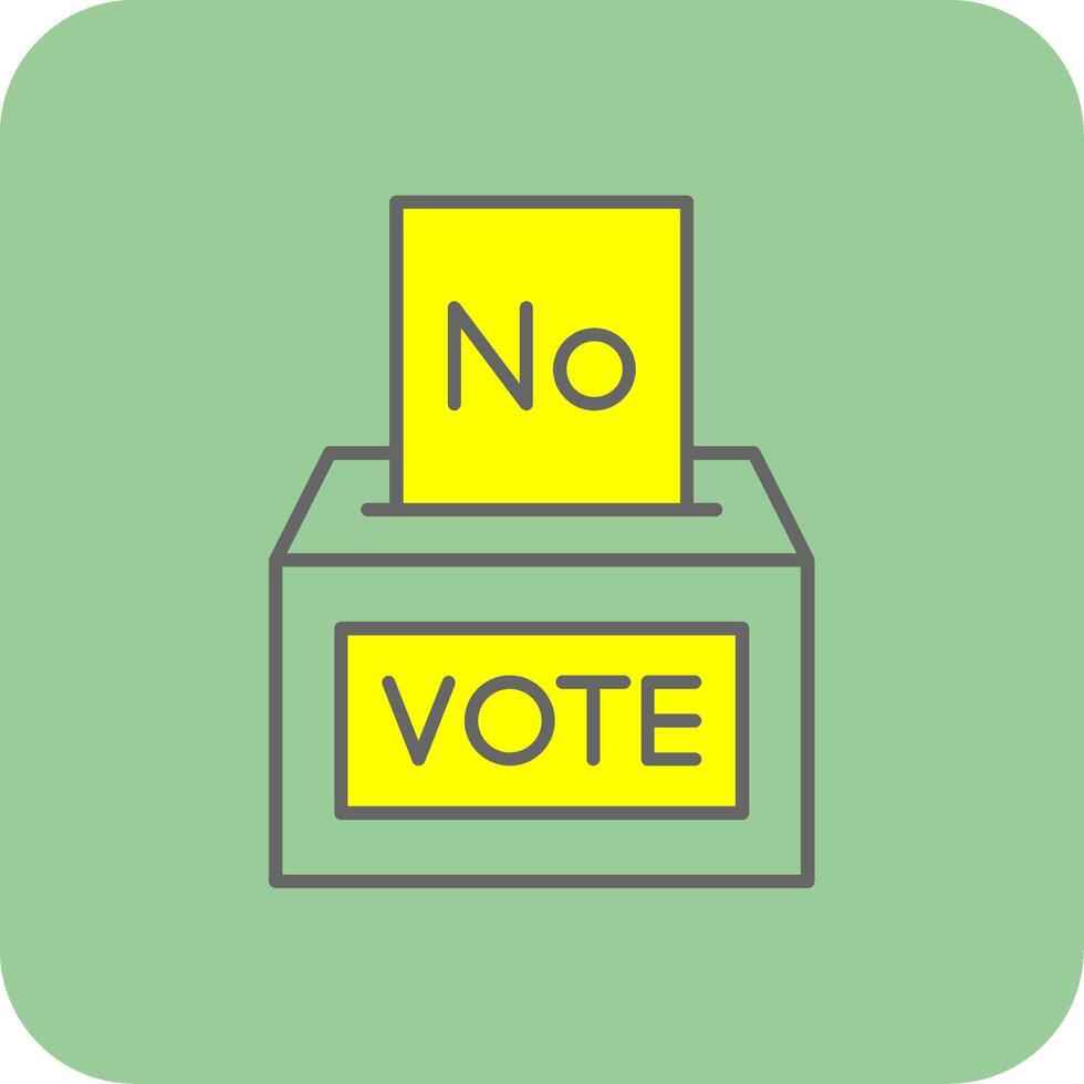 Vote NO Filled Yellow Icon vector