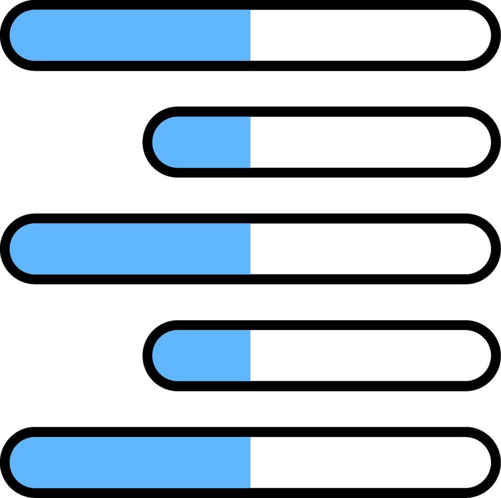 Horizontal Right Align Filled Half Cut Icon vector
