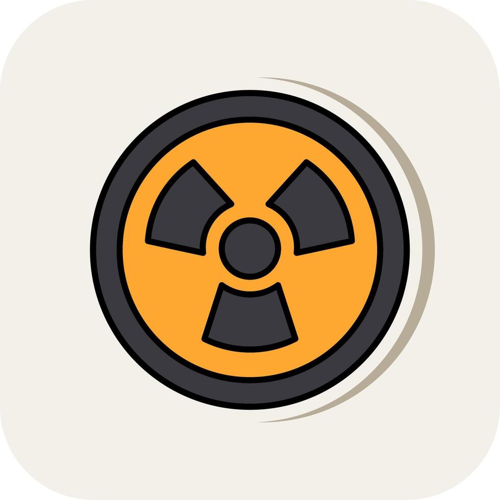 Nuclear Line Filled White Shadow Icon vector