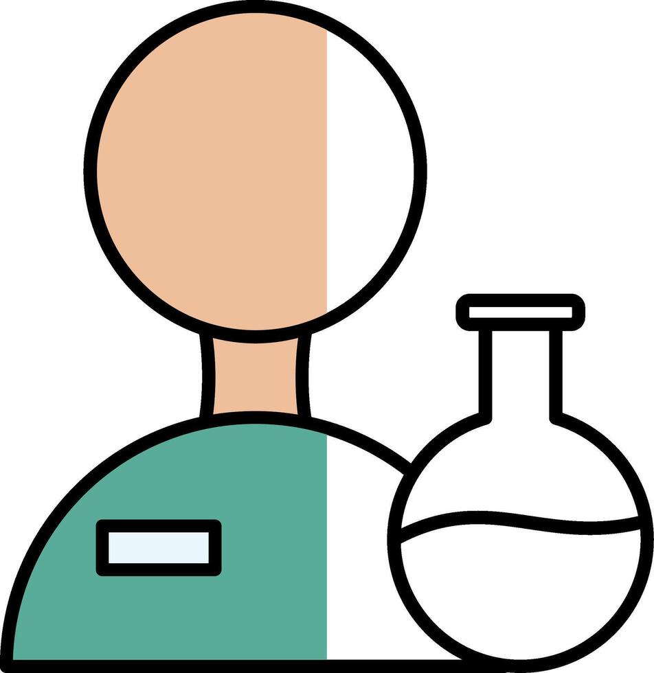 Scientist Filled Half Cut Icon vector