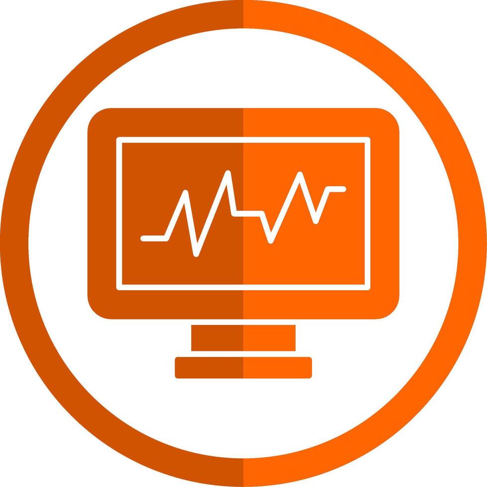 Cardiac Monitor Glyph Orange Circle Icon vector