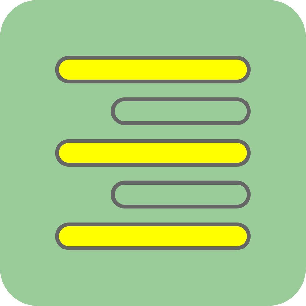 Horizontal Right Align Filled Yellow Icon vector