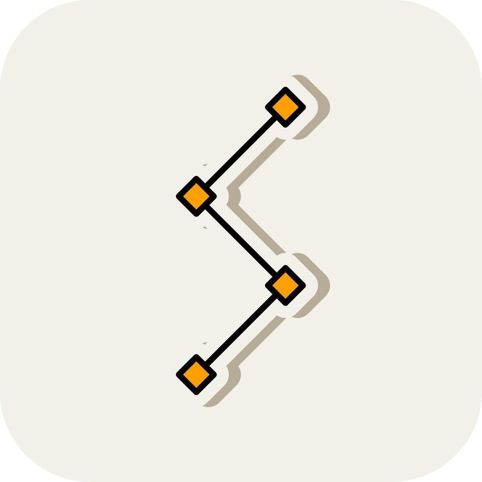 Path Line Filled White Shadow Icon vector