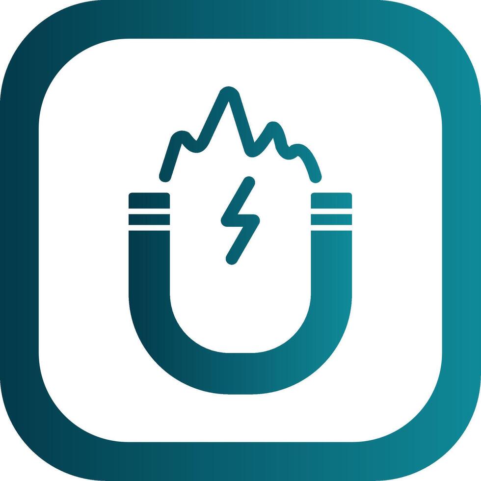Electromagnetic Glyph Gradient Round Corner Icon vector