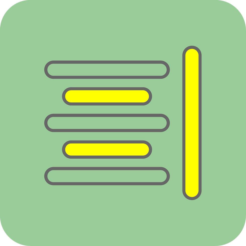Horizontal Align Filled Yellow Icon vector