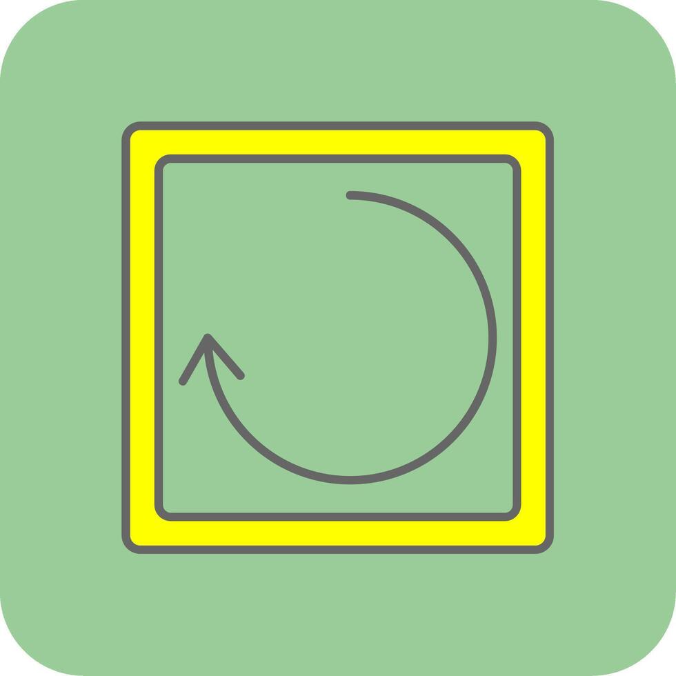 Rotate Filled Yellow Icon vector