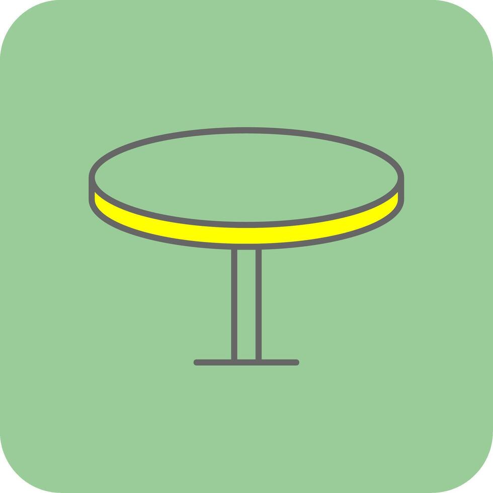 Round Table Filled Yellow Icon vector