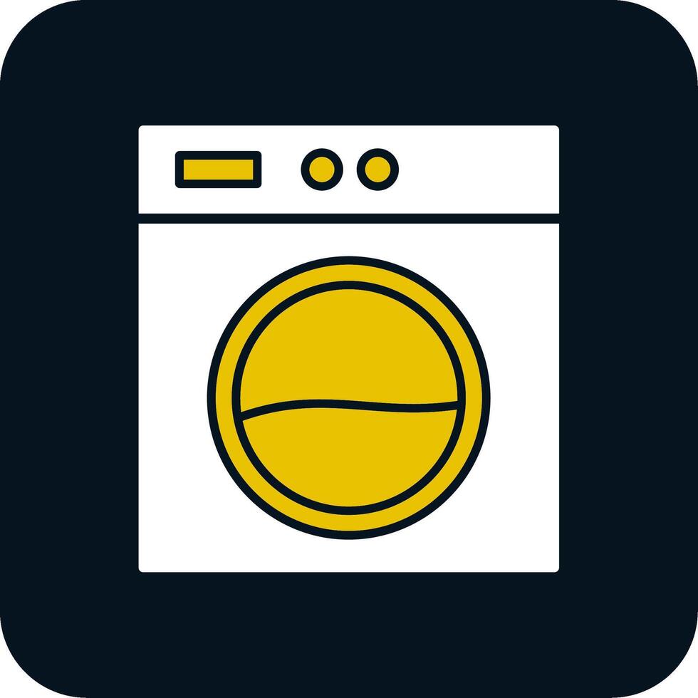 icono de dos colores de glifo de máquina de lavandería vector