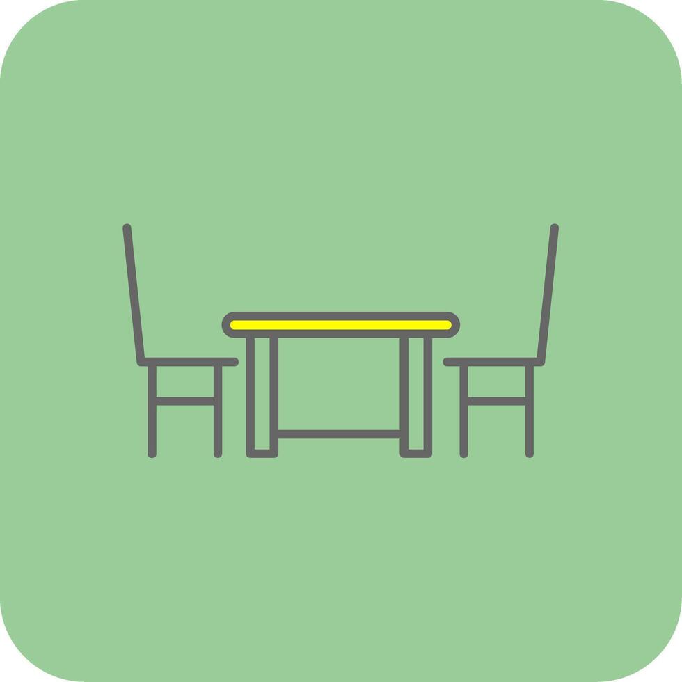 Dining Table Filled Yellow Icon vector
